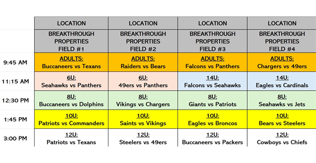 WEEK 4 GAMES YOUTH and ADULTS!